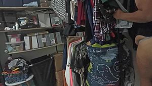 Sexy Stepmom Cleans Bedroom In Thong For Stepson