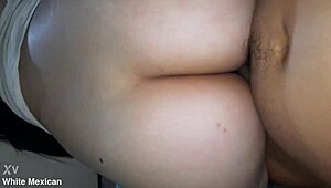 Teen gf rides cowgirl with big ass and shaved pussy