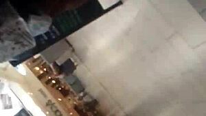 Hidden Candid Shots of Ebony Ass Folding in Shop