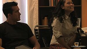 Teacher Gets Blowjob From Babe In Uniform Before Rough Sex