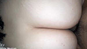 Teen gf rides cowgirl with big ass and shaved pussy