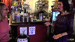 Blonde and lesbian milf use sex toys to make each other cum intensely