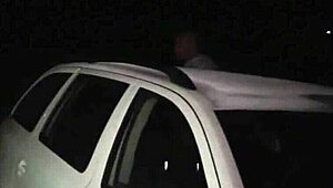 blonde model gets public gangbang through car window