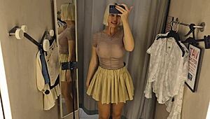 Sexy Try On Haul With Transparent Clothes At Mall Flashing