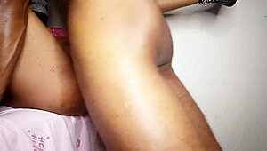 i'm pounding my sexy roommate tight pussy hard with huge cock until loads of cum spill out