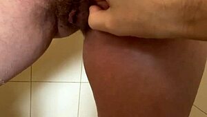 he really loves playing with my hairy pussy