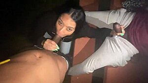 Park Lizard Lot Slut Sucks Two Dicks