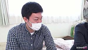 Step-father surprises virgin son with first fuck!