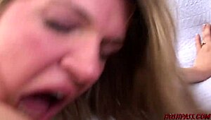 Blonde Renee with bubble butt rides cowgirl then bends over doggystyle for deep ass pounding and facial cumshot.