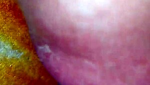 Intense handjob on monster cock during bed masturbation