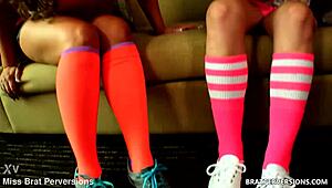 after gym, kendra lynn's feet get worshipped... intense