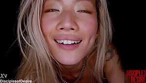 Asian Dolly Orchid Pounded Rough By Tattooed Spanish Guy With Creampie