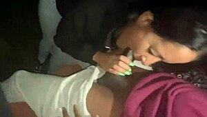 Park Lizard Lot Slut Sucks Two Dicks