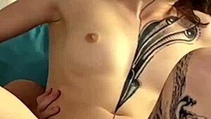 Beautiful tattoo model gets anal sex backstage with cum on her ass