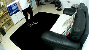 Boss punishes maid for poor performance with spanking