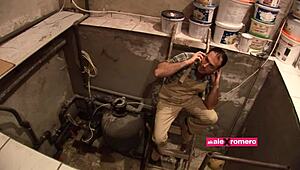 busty housewife devours plumber's monster cock in quickie