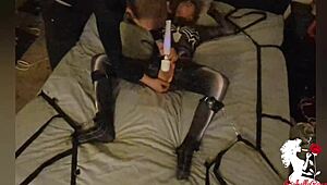 Spider woman captured, toyed, and creampied in costume