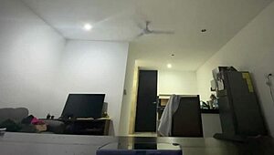 Beautiful brunette latina moans in doggy while touching wet vagina