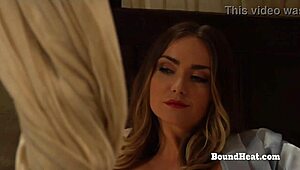 Busty Lesbian Slave Whipped with Natural Tits Bound