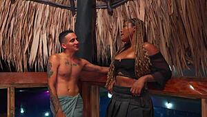 ebony milf stepmom has interracial sex with son's best friend in public carla morelli and dani clark