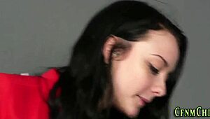 British mistresses in CFNM session with handjob