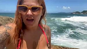 Wow! Sucking Big Dick On The Beach While Everyone Watches!