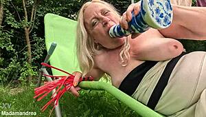 I used mega dildo on my prolapse pussy at home