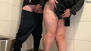 juicy milf in public toilet