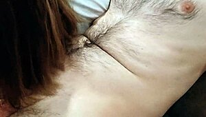 Young girl gives intense blowjob and handjob as birthday gift to stepdad