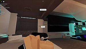 Futa Interacts With Character In Roblox Condo Setting