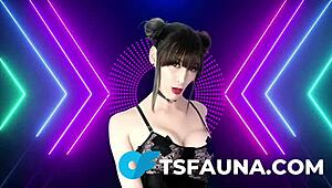 Look at this tgirl getting exposed on live cam in homemade amateur crossdressing session.