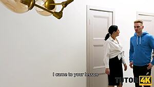 Tutor4k cougar teaches shy guy sex lesson