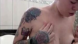 Blonde in Bath with Milk Drink