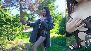 Allison Sweet Shows Tits in Street