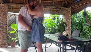 I creampie my best friend's blonde wife on the balcony while he's at work