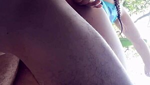 Latina Couple Fucks in Hidden Jungle After Pool