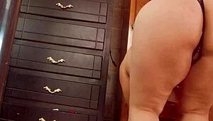 this hidden recording shows a big ass changing clothes