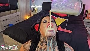 busty inked ashley cumstar spew piss ass fisted piss drinking roughly fucked vaginal creampie