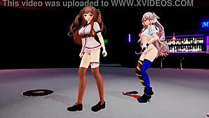 Chieri Kakyoin And Mememe Mokota Perform Strip Dance
