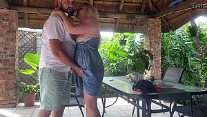 I creampie my best friend's blonde wife on the balcony while he's at work