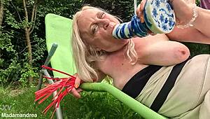 I used mega dildo on my prolapse pussy at home