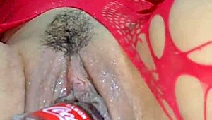 Latina Squirting Pussy On Bottle