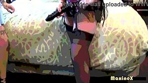 Does Maxine doggy style gorgeous brunette Camille Black with big pussy lips?