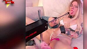 BDSM fetish and cosplay girl exploring solo with toys and spanking