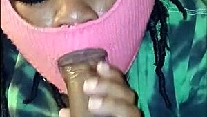 She Gags On Big Cock, Blowing Cum Bubbles.