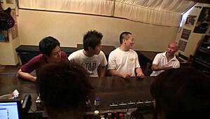 Japanese Hot Chick Feels Ecstasy Riding Huge Cock in Gangbang Orgy