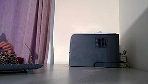 Mature Bettie Hayward Masturbates with Dildo at Work