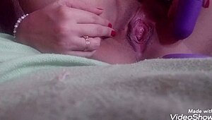 Milf indulges in sexy pussy masturbation with plug and vibrator