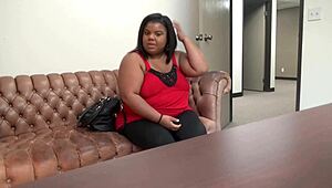 Peaches casting: fat bbw blows cock in pain.