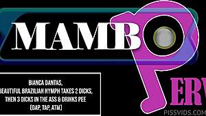 Bianca Dantas beautiful Brazilian nymph takes 2 DICKS then 3 DICKS in the ASS DAP 5ON1 TAP PISSING